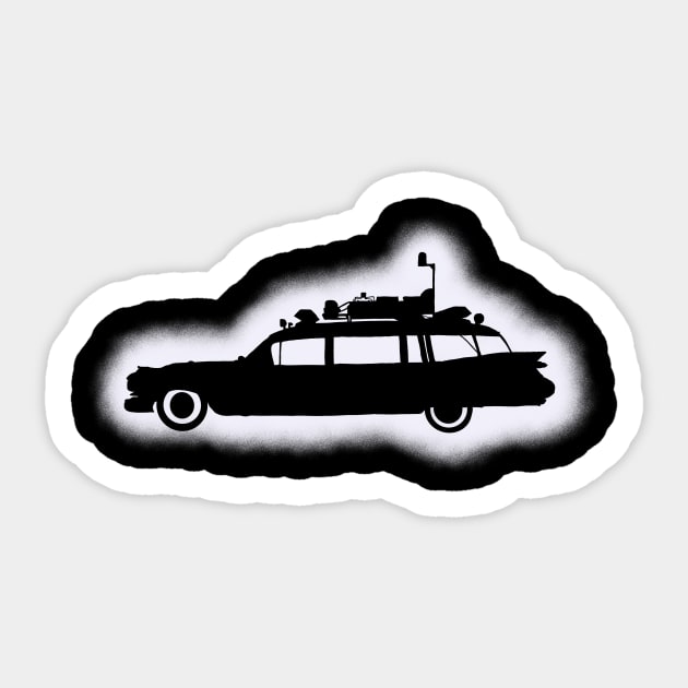 Ghostbusters Medi-Corps “Marshmallow Ecto-1” Stencil Tee Sticker by Ghostbustersmedicorps